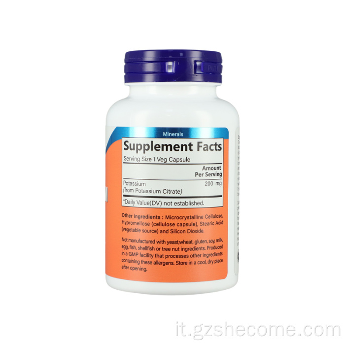 Elettrolitico di potassio Elettrolitico Capsule di citrato di potassio